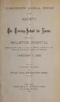 Bellevue Hospital. Training School for Nurses. 17th Annual Report 1889