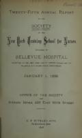 Bellevue Hospital. Training School for Nurses. 25th Annual Report 1897