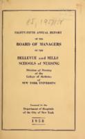Bellevue and Mills Schools of Nursing. 85th Annual Report 1957-1958