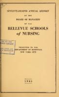 Bellevue Schools of Nursing. 72nd Annual Report 1945