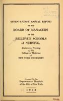 Bellevue Schools of Nursing. 79th Annual Report 1952
