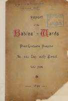 Babies' Wards. New York Post-Graduate Hospital. Annual Report for 1891