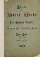 Babies' Wards. New York Post-Graduate Hospital. Annual Report for 1892