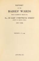 Babies' Wards. New York Post-Graduate Hospital. Annual Report for 1921