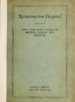 Reconstruction Hospital Unit of the New York Post-Graduate Medical School and Hospital 1937