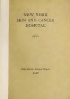The New York Skin and Cancer Hospital 1926