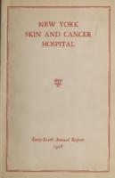 The New York Skin and Cancer Hospital 1928