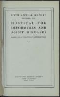 Hospital for Joint Diseases Annual Report, 1912