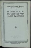 Hospital for Joint Diseases Annual Report, 1913