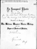 An Inaugural Thesis on Amputation for Gunshot and Railroad Fractures by William H. Lewis, Bellevue Hospital Medical College