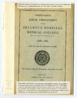 Bellevue Hospital Medical College 28th Annual Announcement 1888-1889