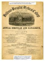 Bellevue Hospital Medical College Annual Circular and Catalogue 1872-1873