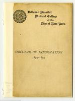 Bellevue Hospital Medical College Circular of Information 1894-1895