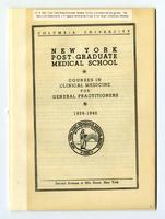 New York Post-Graduate Medical School Announcement 1939-1940