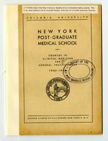 New York Post-Graduate Medical School Announcement 1945-1946