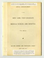 New York Post-Graduate Medical School and Hospital Annual Announcement 1896-1897
