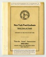 New York Post-Graduate Medical School and Hospital Annual Announcement 1912-1913