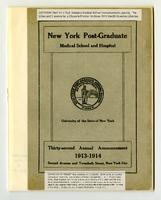 New York Post-Graduate Medical School and Hospital Annual Announcement 1913-1914