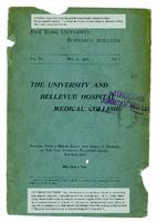 The University and Bellevue Hospital Medical College Announcements 1903-1904