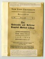 The University and Bellevue Hospital Medical College Announcements 1908-1909