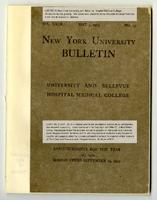 The University and Bellevue Hospital Medical College Announcements 1923-1924