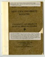 The University and Bellevue Hospital Medical College Announcements 1925-1926