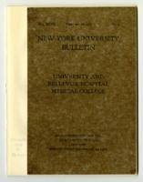 The University and Bellevue Hospital Medical College Announcements 1927-1928