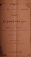 Bellevue Hospital. Training School for Nurses. 12th Annual Report 1884