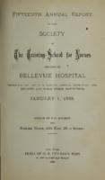 Bellevue Hospital. Training School for Nurses. 15th Annual Report 1887
