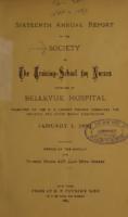 Bellevue Hospital. Training School for Nurses. 16th Annual Report 1888