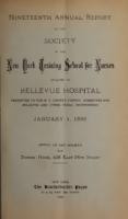 Bellevue Hospital. Training School for Nurses. 19th Annual Report 1891