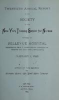Bellevue Hospital. Training School for Nurses. 20th Annual Report 1892