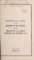 Bellevue and Mills Schools of Nursing, Inc. 89th Annual Report 1961-1962