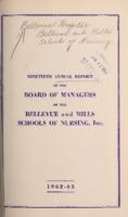 Bellevue and Mills Schools of Nursing, Inc. 90th Annual Report 1962-1963
