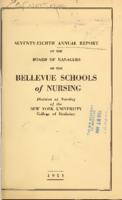 Bellevue Schools of Nursing 78th Annual Report 1951