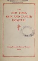 The New York Skin and Cancer Hospital 1929