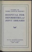Hospital for Joint Diseases Annual Report, 1909