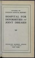 Hospital for Joint Diseases Annual Report, 1910