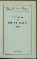 Hospital for Joint Diseases Annual Report, 1924