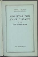 Hospital for Joint Diseases Annual Report, 1928