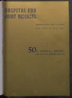 Hospital for Joint Diseases Annual Report, 1956