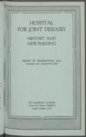 Hospital for Joint Diseases History and New Building