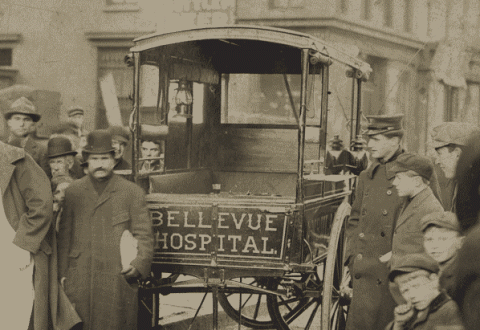 Bellevue Hospital Ambulance at Accident Scene